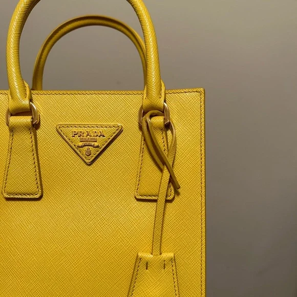 NWT Prada Saffiano Sunny Yellow Mini Tote - Picture 10 of 12